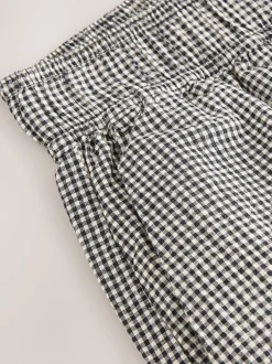 Broeken|Next - Gingham Wide Leg Trousers Zwart