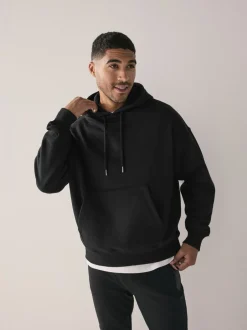Sweaters En Hoody´S|Sweaters En Hoody´S|Next - Groot - Zwaargewicht Cotton Rich Jersey Hoodie Zwart