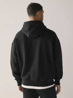 Sweaters En Hoody´S|Sweaters En Hoody´S|Next - Groot - Zwaargewicht Cotton Rich Jersey Hoodie Zwart