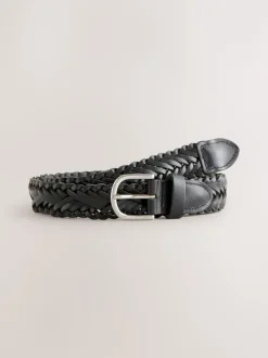 Ceintuurs|Next - Hand Plaited Leather Belt Zwart