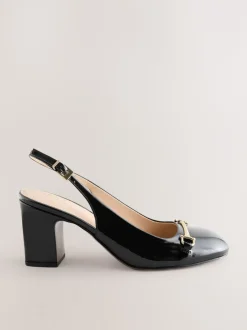 Ruimvallend En Extraruimvallend|Schoenen Met Hakken|Next - Hardware Slingback Block Heels Zwart