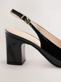 Ruimvallend En Extraruimvallend|Schoenen Met Hakken|Next - Hardware Slingback Block Heels Zwart