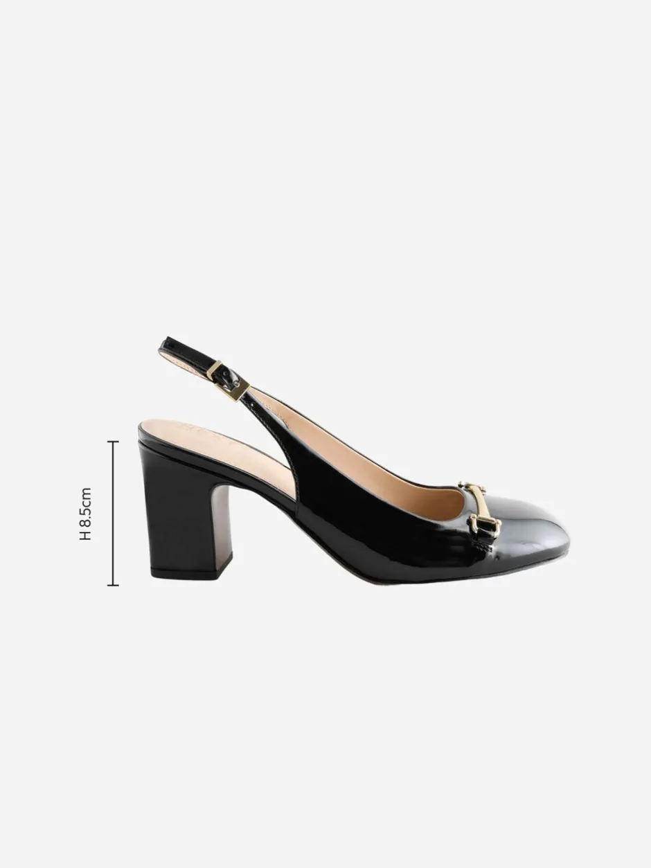 Ruimvallend En Extraruimvallend|Schoenen Met Hakken|Next - Hardware Slingback Block Heels Zwart
