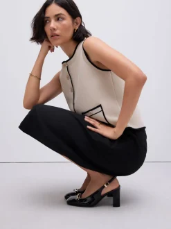 Ruimvallend En Extraruimvallend|Schoenen Met Hakken|Next - Hardware Slingback Block Heels Zwart