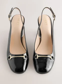 Ruimvallend En Extraruimvallend|Schoenen Met Hakken|Next - Hardware Slingback Block Heels Zwart