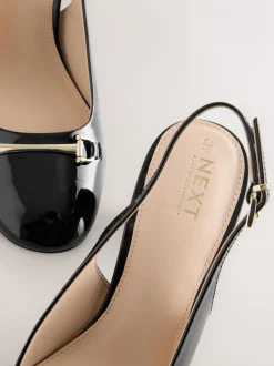 Ruimvallend En Extraruimvallend|Schoenen Met Hakken|Next - Hardware Slingback Block Heels Zwart