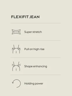 Jeans*Next - High Rise FlexiFit Stretch Pull On Wide Leg Jeans Zwart
