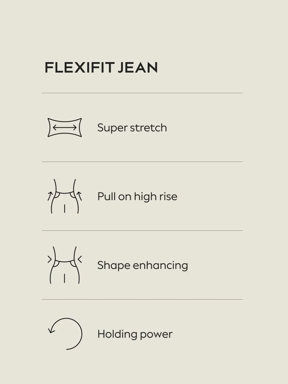 Jeans*Next - High Rise FlexiFit Stretch Pull On Wide Leg Jeans Zwart