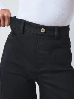 Jeans*Next - High Rise FlexiFit Stretch Pull On Wide Leg Jeans Zwart