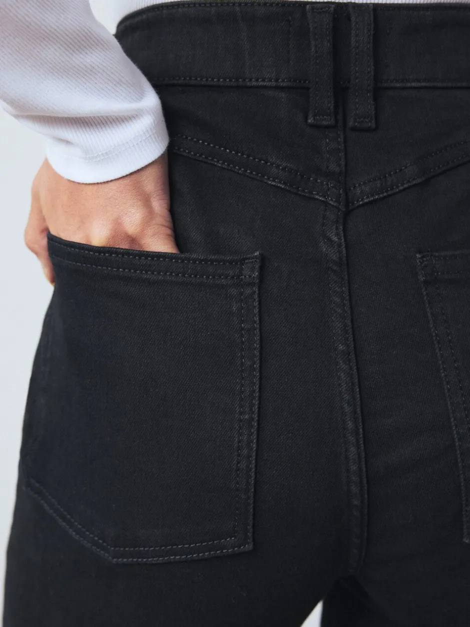 Jeans*Next - High Rise FlexiFit Stretch Pull On Wide Leg Jeans Zwart