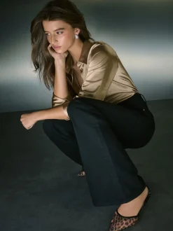 Jeans|Next - High Rise Stretch Flare Jeans Zwart
