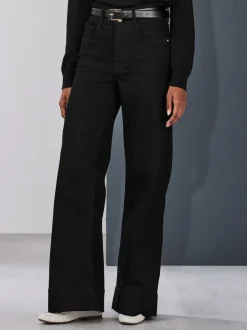 Jeans*Next - High Rise stretchy Jeans met wijde pijpen Zwart