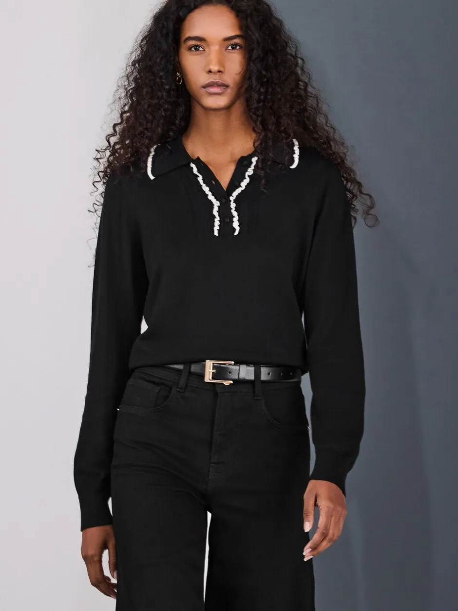 Jeans*Next - High Rise stretchy Jeans met wijde pijpen Zwart