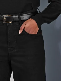 Jeans*Next - High Rise stretchy Jeans met wijde pijpen Zwart