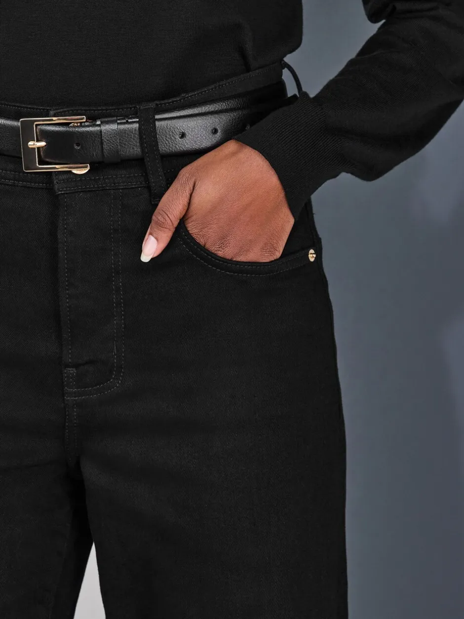 Jeans*Next - High Rise stretchy Jeans met wijde pijpen Zwart