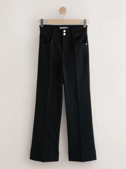 Jeans*Next - High Rise stretchy Jeans met wijde pijpen Zwart