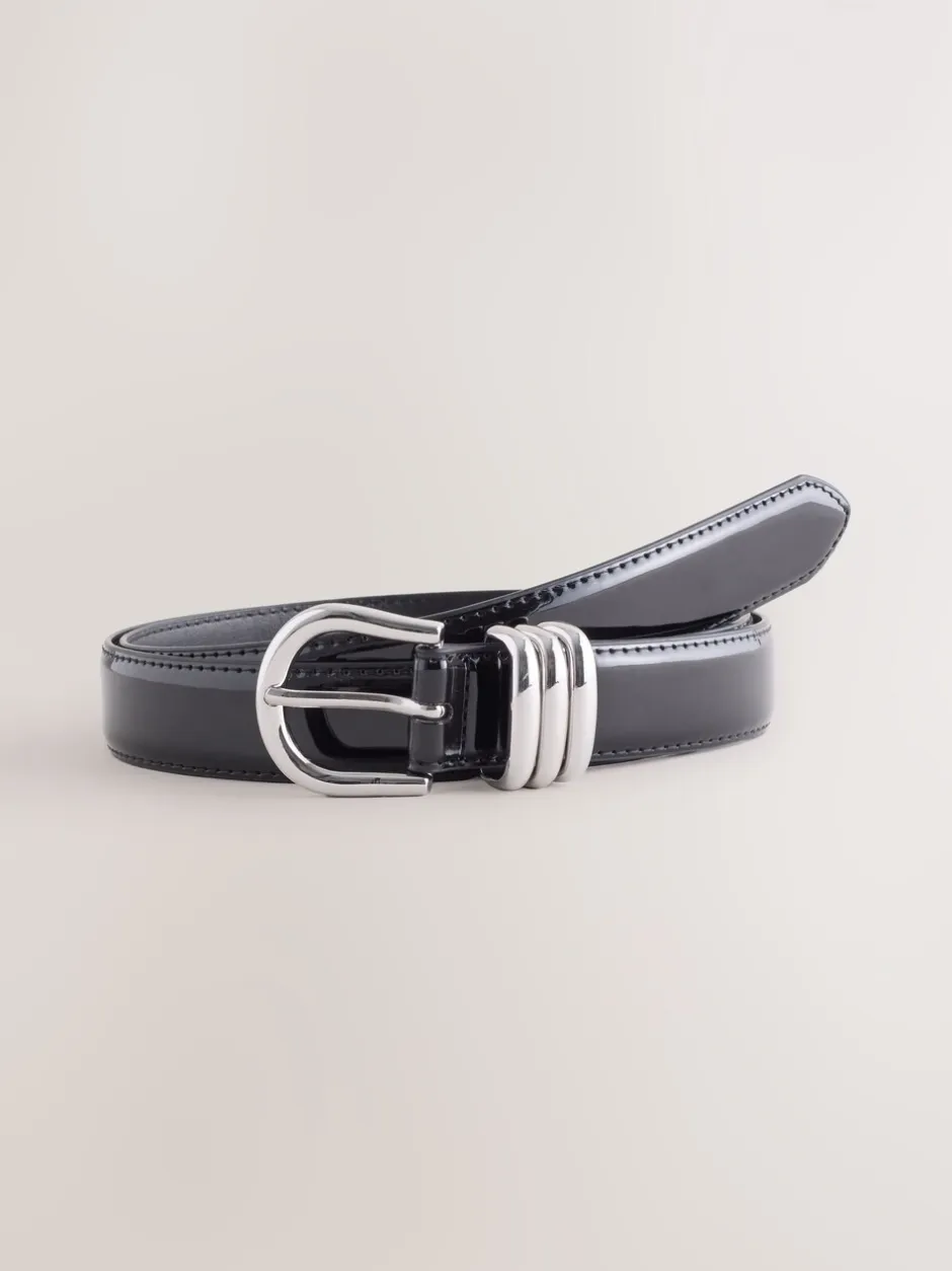 Ceintuurs*Next - High Shine Regular PU Belt Zwart