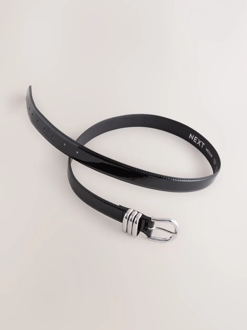 Ceintuurs*Next - High Shine Regular PU Belt Zwart
