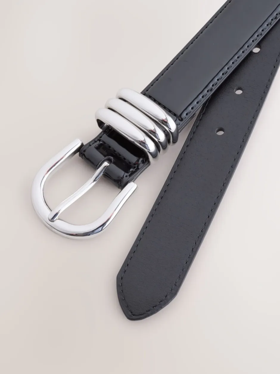 Ceintuurs*Next - High Shine Regular PU Belt Zwart