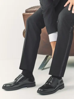 Schoenen*Next - Hi-Shine Leather Derby Shoes Zwart