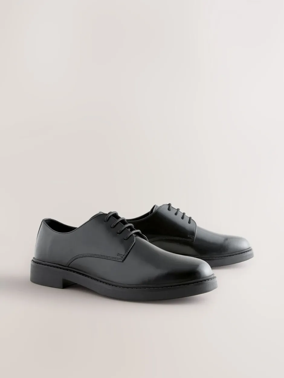 Schoenen*Next - Hi-Shine Leather Derby Shoes Zwart