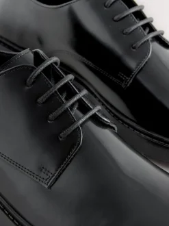 Schoenen*Next - Hi-Shine Leather Derby Shoes Zwart