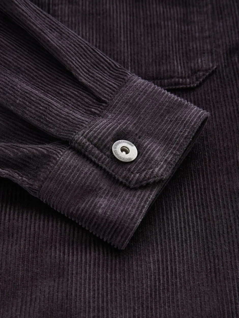 Jassen En Jacks|Next - Hooded Corduroy Borg Lined Shacket Zwart