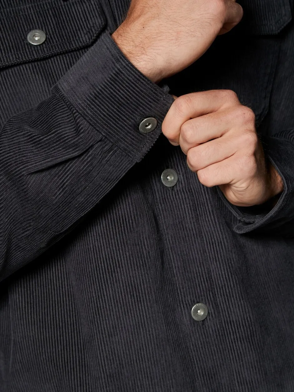 Jassen En Jacks|Next - Hooded Corduroy Borg Lined Shacket Zwart