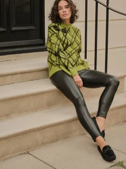 Broeken*Next Zwart - Imitatieleren legging