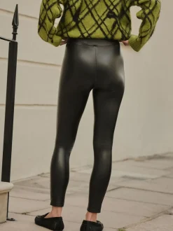 Broeken*Next Zwart - Imitatieleren legging