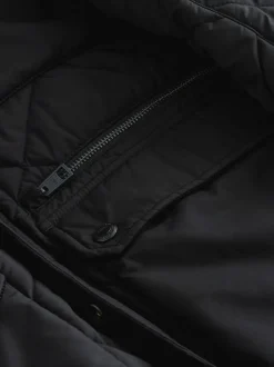 Jassen En Jacks*Next Zwart - In schuine ruit doorgestikt regenbestendig motorjack