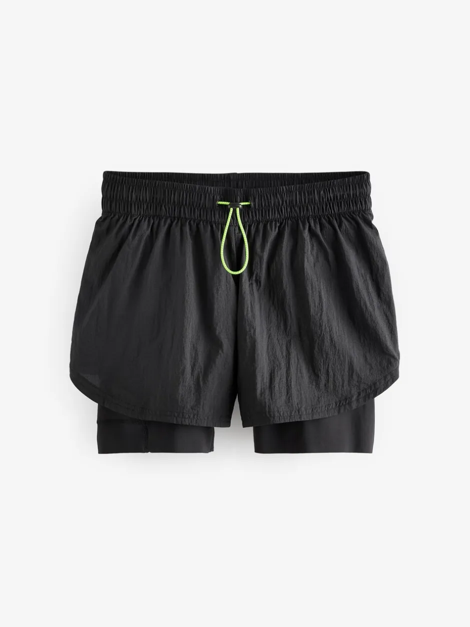 Shorts*Next - 2-in-1 sportshort met hoge taille van Dry Tech Zwart
