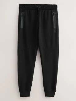 Joggingbroeken|Next - Interlock Soft Touch Cuffed Joggers Zwart