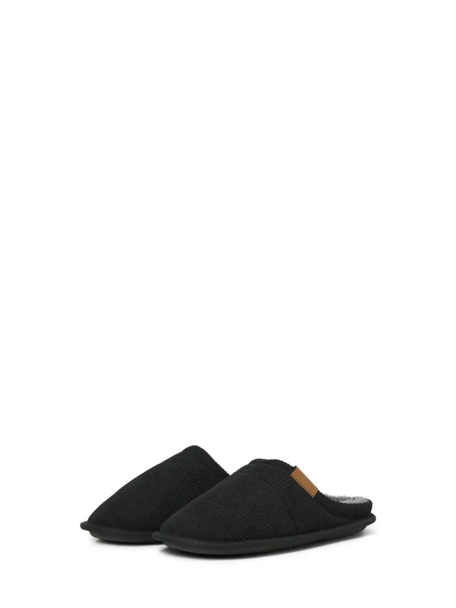 Pantoffels|JACK & JONES Zwart - Corduroy Mule Slippers