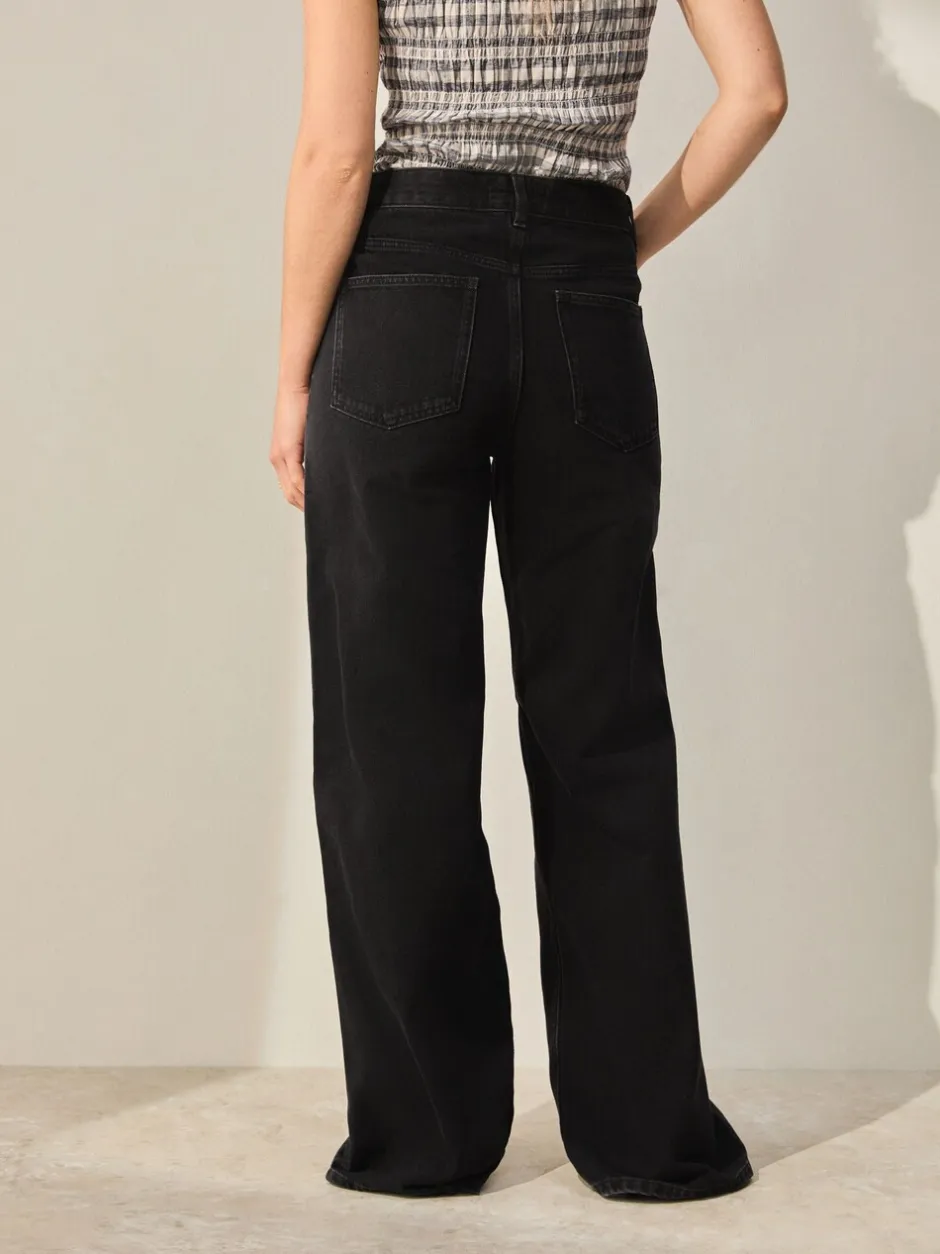Jeans|Next Zwart - Jeans met wijde pijpen