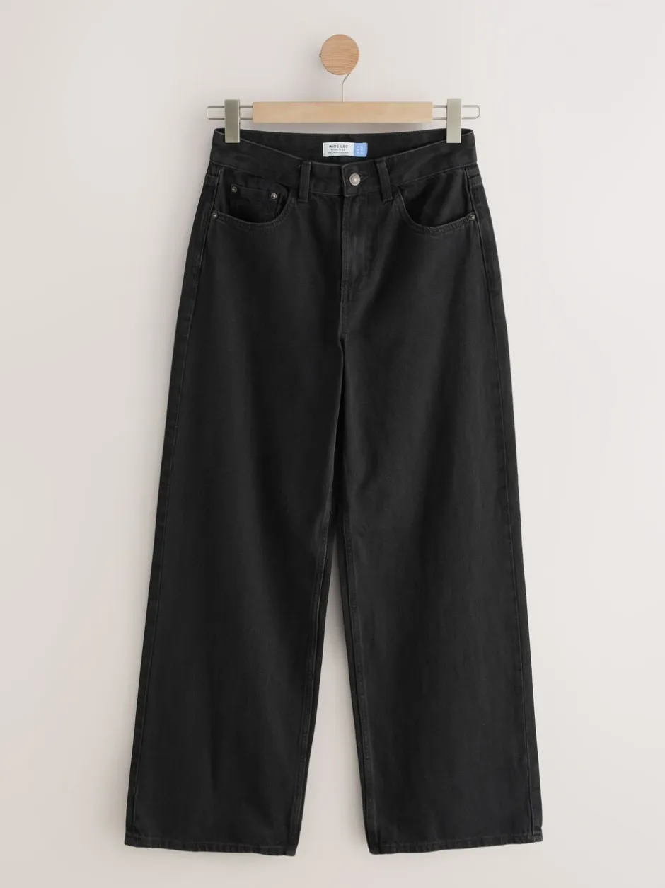 Jeans|Next Zwart - Jeans met wijde pijpen