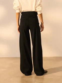Jeans*Next Zwart - Jersey denim broek met wijde pijpen