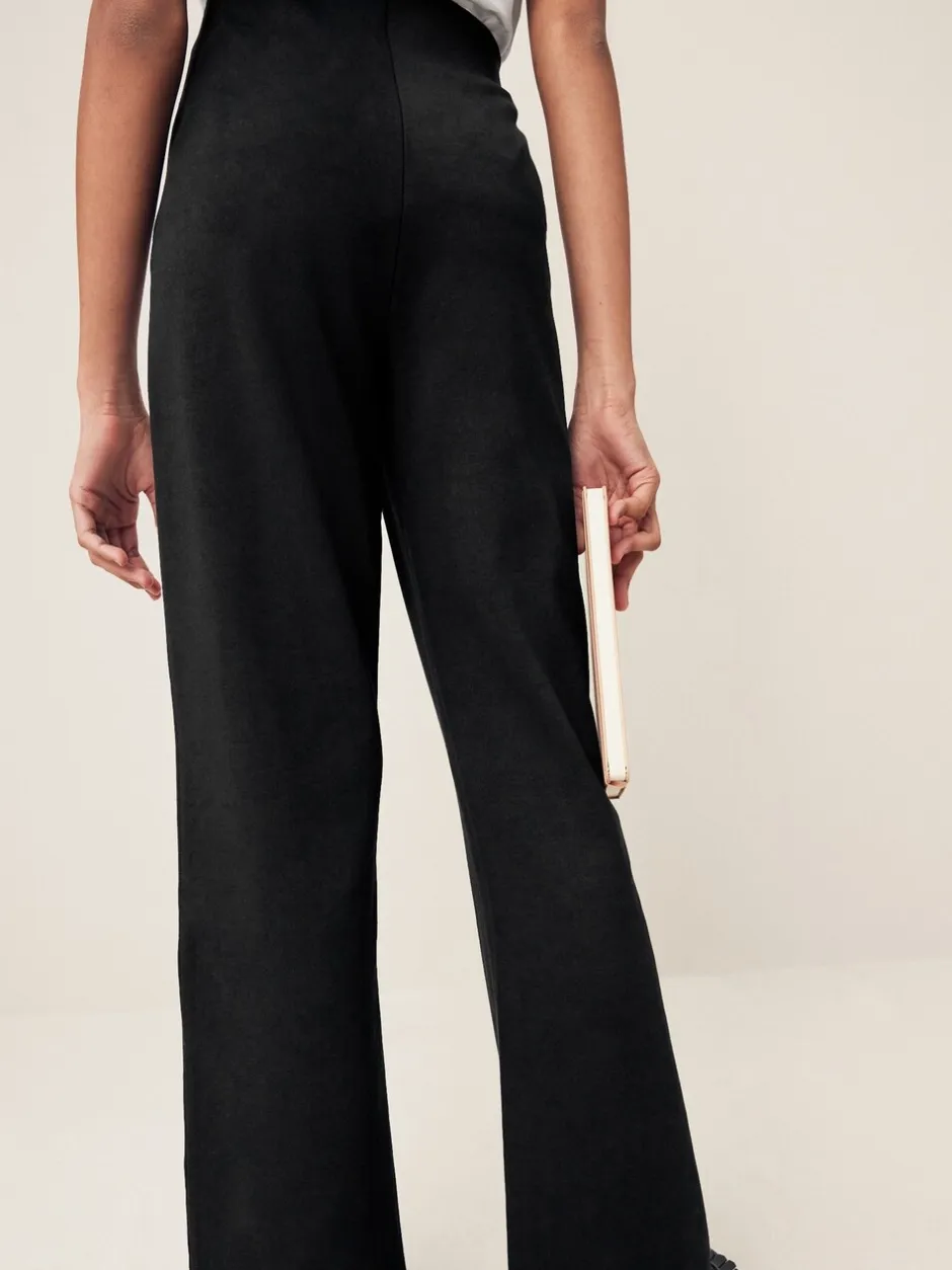 Schoolkleding*Next Zwart - Jersey schoolbroek met bootcut, hoge elastische taille, hoog katoenpercentage en stretch (9-17jaar)