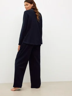 Pyjama's|Loungewear|Next - Jersey zwangerschapspyjama met knopen Zwart