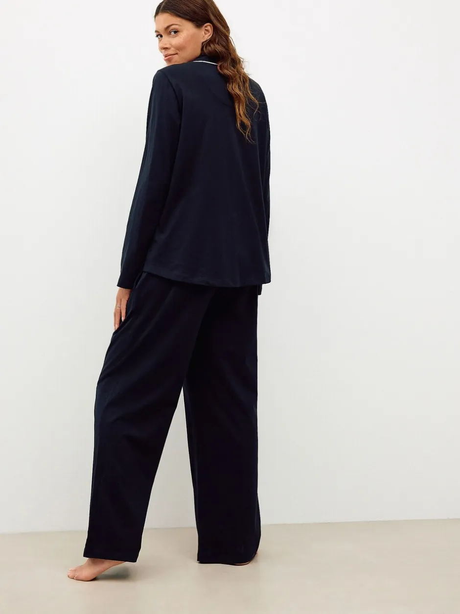 Pyjama's|Loungewear|Next - Jersey zwangerschapspyjama met knopen Zwart