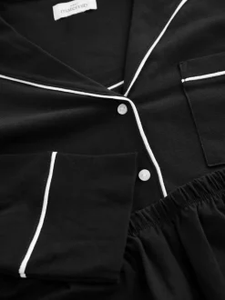 Pyjama's|Loungewear|Next - Jersey zwangerschapspyjama met knopen Zwart
