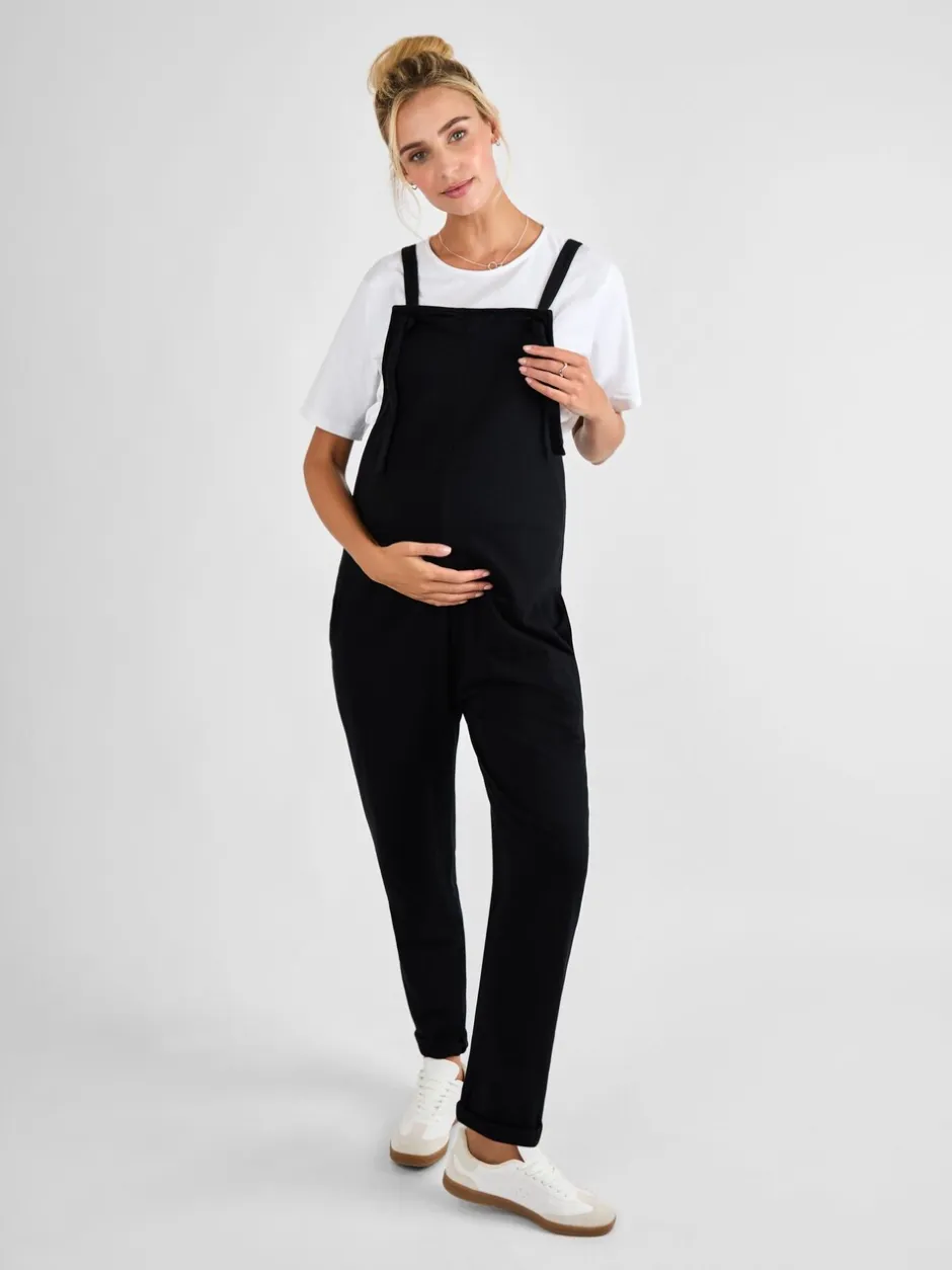 Jumpsuits En Playsuits|Moederschap*Jojo Maman Bébé - - Jersey zwangerschaps-tuinbroek Zwart