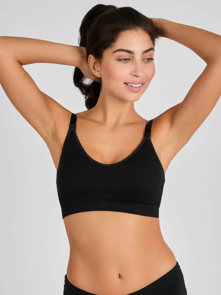Beha's|Moederschap|Jojo Maman Bébé - Emma-Jane Padded Seamless Maternity & Nursing Bra Zwart