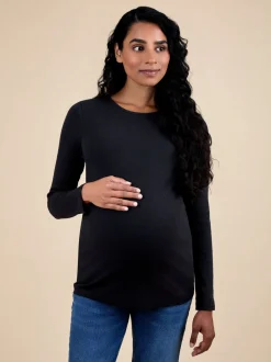 Tops En T-Shirts|Moederschap*Jojo Maman Bébé Zwart - 2-Pack Ribbed Maternity & Nursing Tops