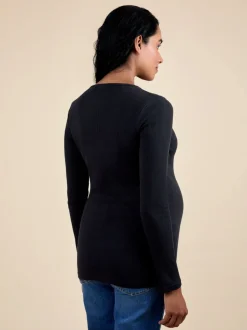 Tops En T-Shirts|Moederschap*Jojo Maman Bébé Zwart - 2-Pack Ribbed Maternity & Nursing Tops