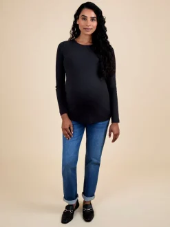 Tops En T-Shirts|Moederschap*Jojo Maman Bébé Zwart - 2-Pack Ribbed Maternity & Nursing Tops