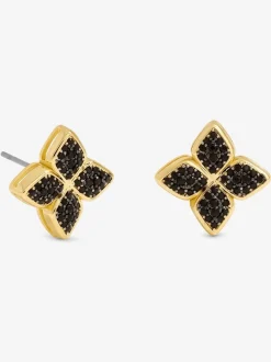 Sieraden*Jon Richard - Tone Crystal Clover Earrings Zwart