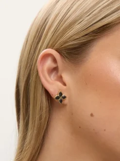 Sieraden*Jon Richard - Tone Crystal Clover Earrings Zwart