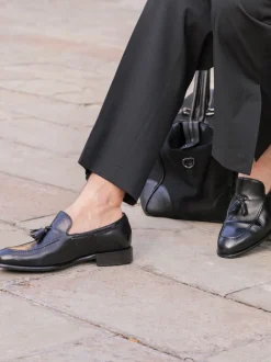 Formele Schoenen|Jones Bootmaker - Devon2 Leather Loafers Zwart