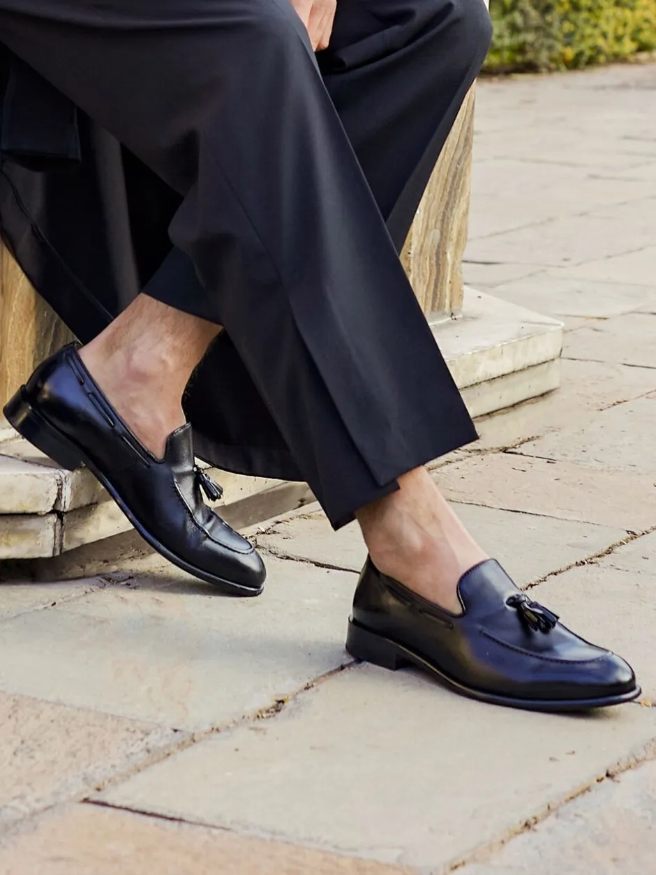 Formele Schoenen|Jones Bootmaker - Devon2 Leather Loafers Zwart